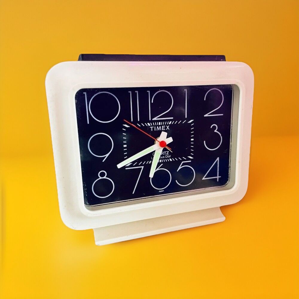 Vintage Mid Century MOD Pedestal Alarm Clock Timex Japan
